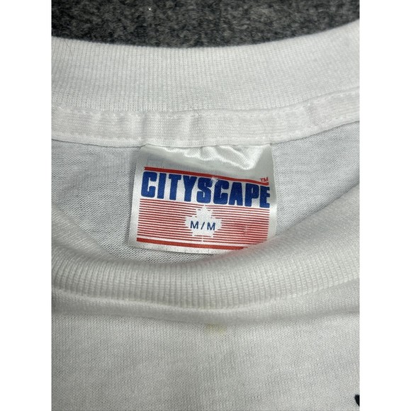 Vintage Quebec Puff Print White Graphic T-Shirt Single Stitch Size Medium - Picture 3 of 6